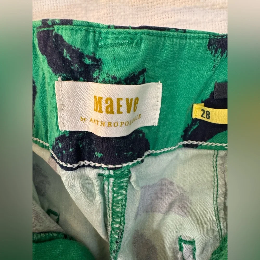 Maeve by Anthropologie-The Collette Green and Navy Artistic Pants - Picture 5 of 7